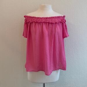 Entro Pink Off Shoulder Light Weight Top Womens Small